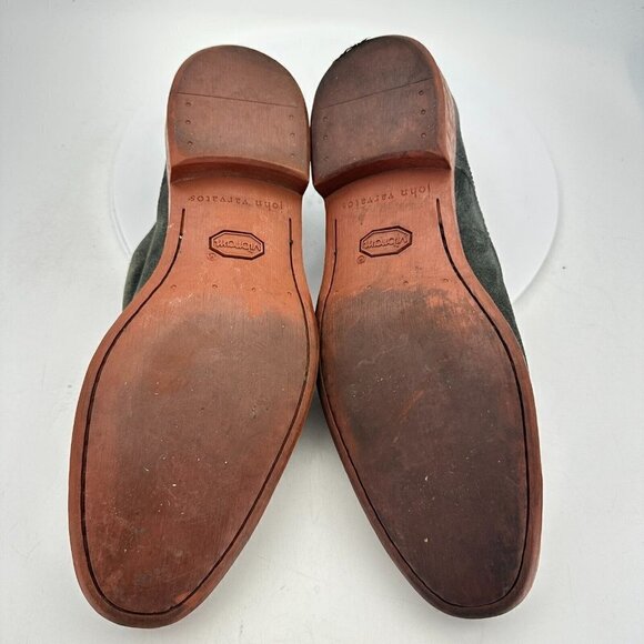 John Varvatos Men Size 7.5 Grey Suede Plain Toe Comfort Derby Dress Shoes - Picture 11 of 15